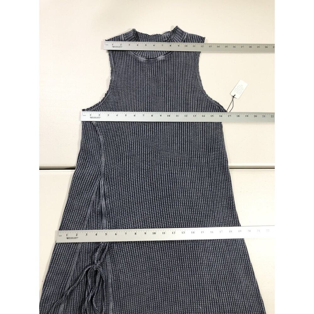Free People Blue Ribbed Tie Front Maxi Dress - Picture 3 of 7